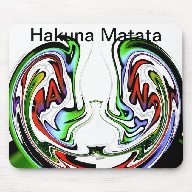 Amazing Hakuna Matata Whirl Art Print Mouse Pad (Front)