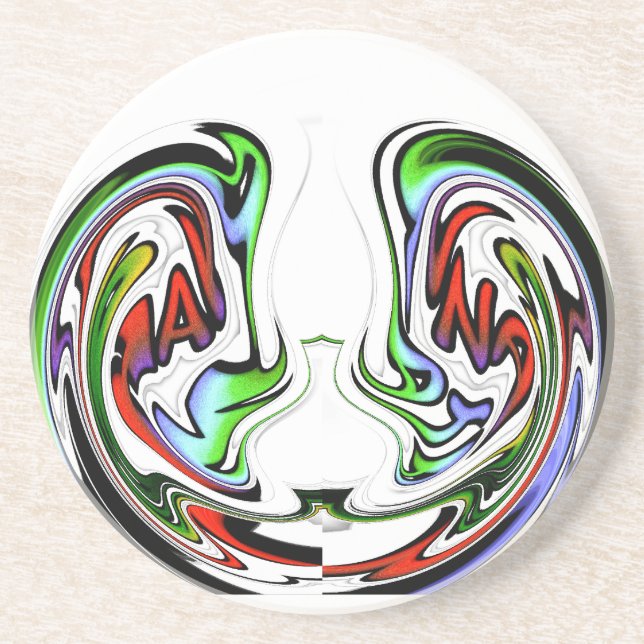 Amazing Hakuna Matata Whirl Art Print Sandstone Coaster (Front)