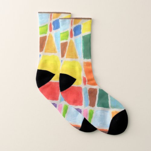 amazing Happy Colors pattern design art Socks