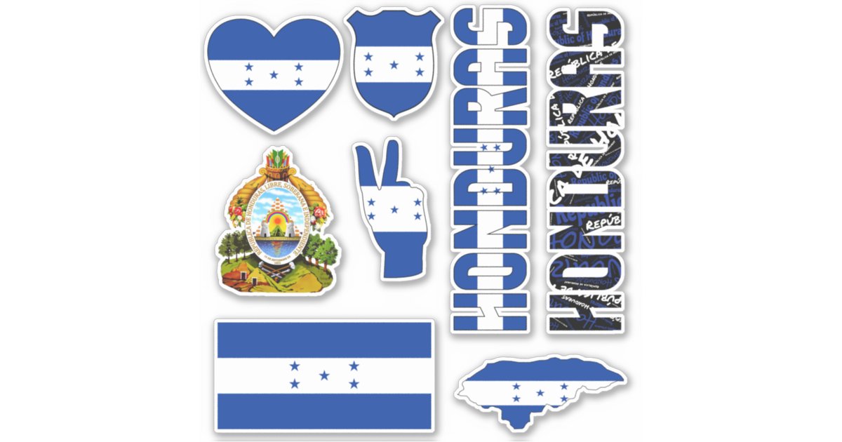 Amazing Honduras Shapes National Symbols Sticker | Zazzle