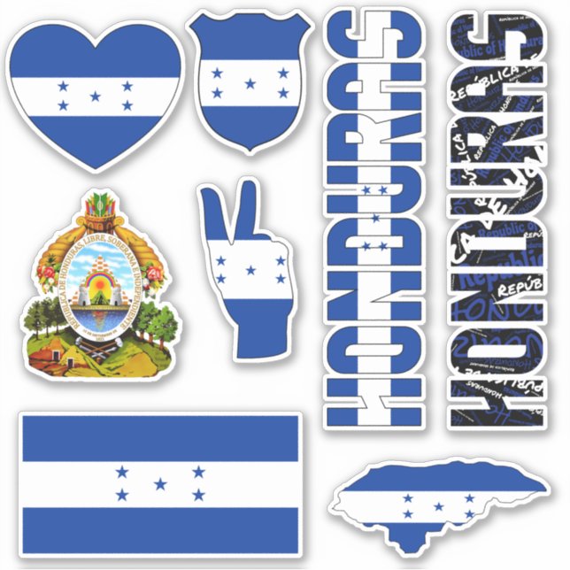 Amazing Honduras Shapes National Symbols Sticker (Front)