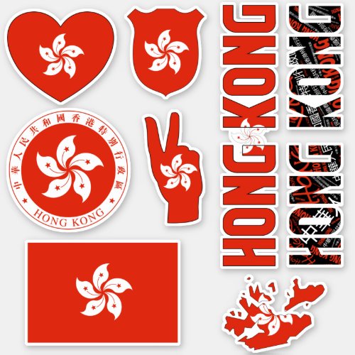 Amazing Hong Kong Shapes National Symbols Sticker