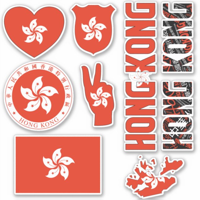 Amazing Hong Kong Shapes National Symbols Sticker (Front)