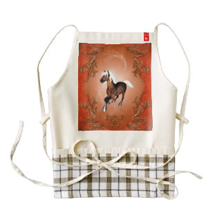 Amazing horse in optics painted with white mane zazzle HEART apron