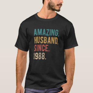 Amazing Husband Since 1988 34th Wedding Aniversar T-Shirt
