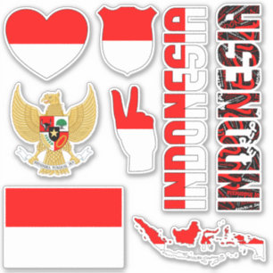 Amazing Indonesia Shapes National Symbols Sticker