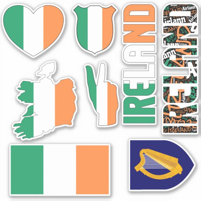 Amazing Ireland Shapes National Symbols Sticker (Front)