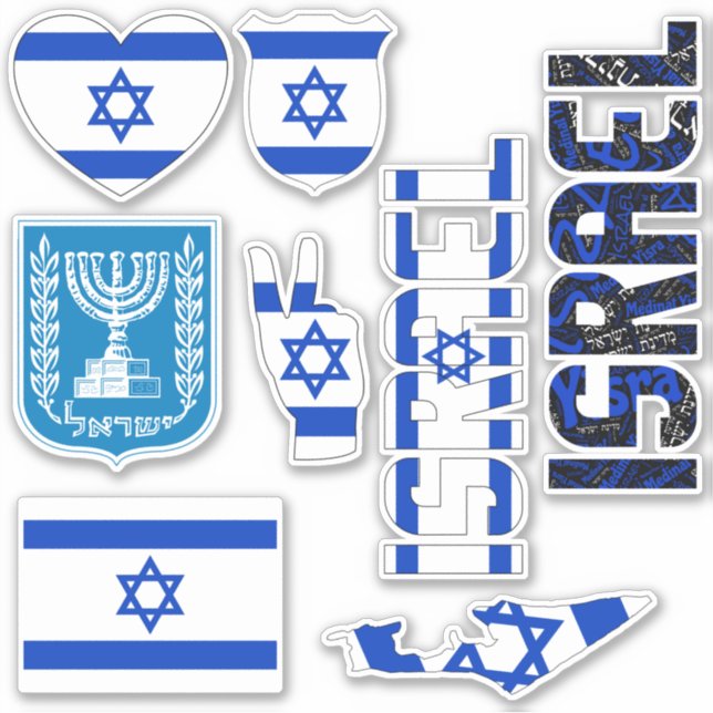 Amazing Israel Shapes National Symbols Sticker (Front)