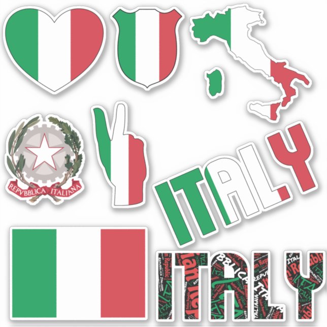 Amazing Italy Shapes National Symbols Sticker (Front)