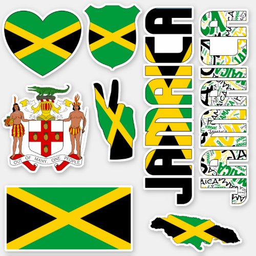 Amazing Jamaica Shapes National Symbols Sticker