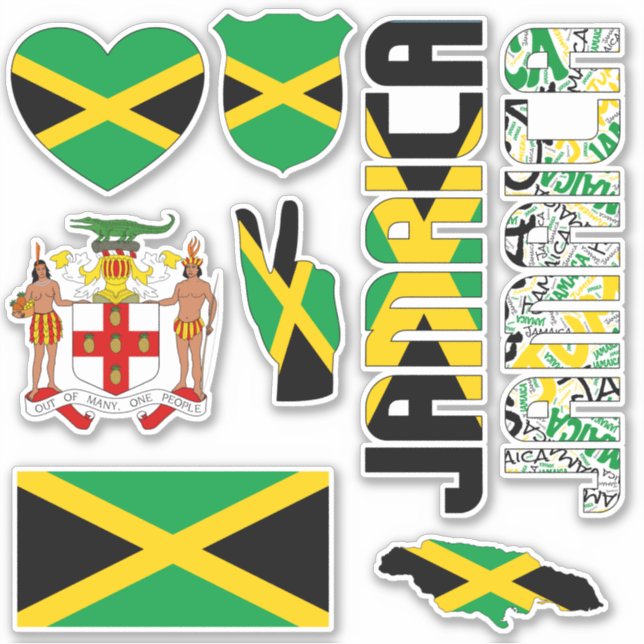 Amazing Jamaica Shapes National Symbols Sticker (Front)