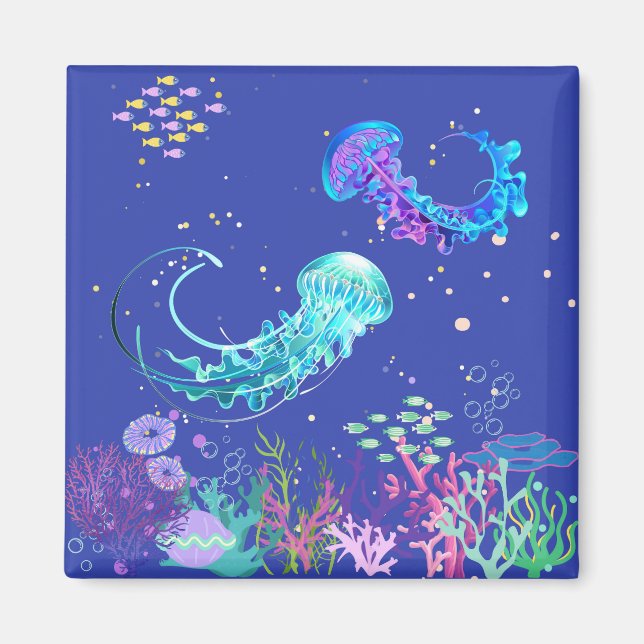 Amazing Jellyfish Underwater Door Decoration Magnet (Front)