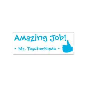 "Amazing Job!" + Custom Teacher Name Self-inking Stamp