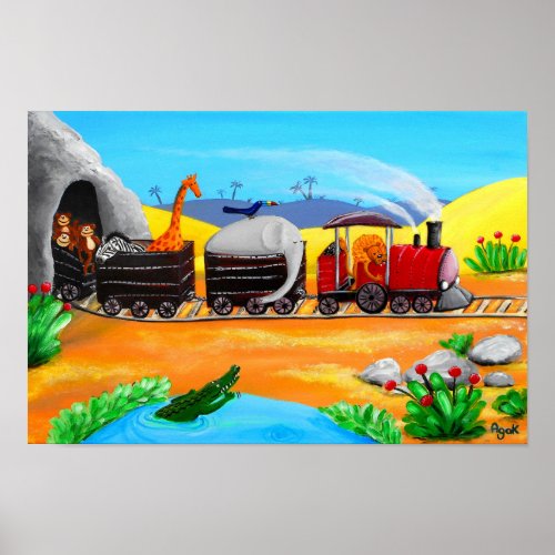 Amazing Journey  Jungle Animals Nursery Poster