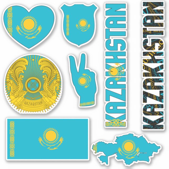 Amazing Kazakhstan Shapes National Symbols Sticker (Front)