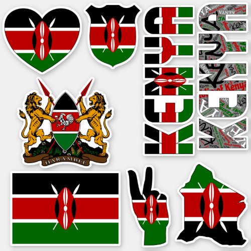Amazing Kenya Shapes National Symbols Sticker