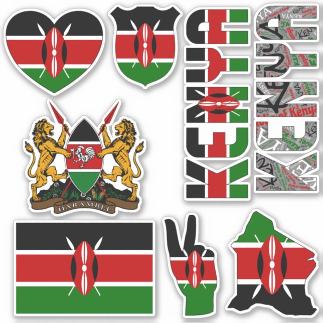 Amazing Kenya Shapes National Symbols Sticker (Front)