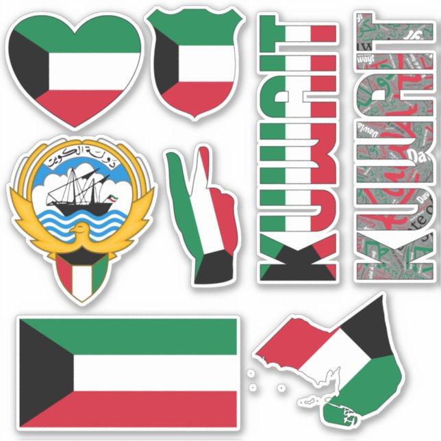 Amazing Kuwait Shapes National Symbols Sticker (Front)