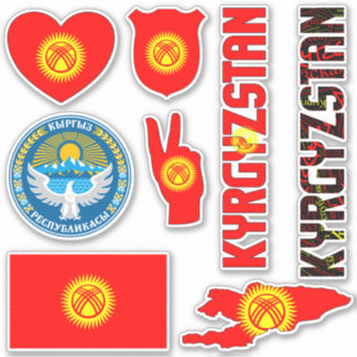 Amazing Kyrgyzstan Shapes National Symbols Sticker