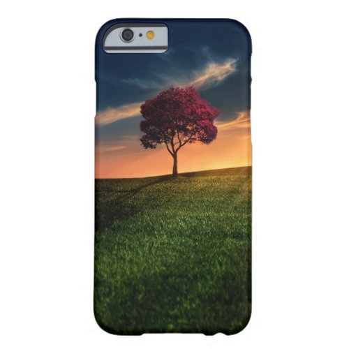 Amazing Landscape with a Red Tree at Sunset Barely There iPhone 6 Case
