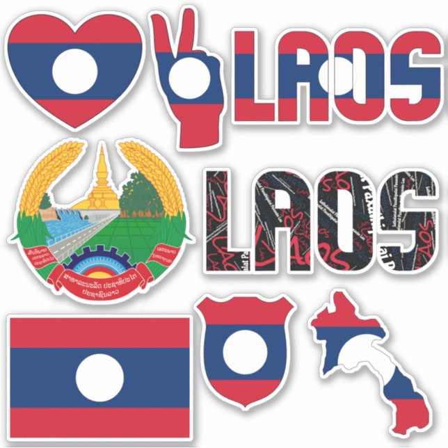 Amazing Laos Shapes National Symbols Sticker (Front)