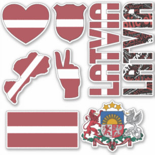 Amazing Latvia Shapes National Symbols Sticker
