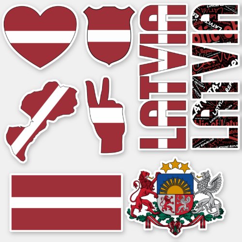 Amazing Latvia Shapes National Symbols Sticker