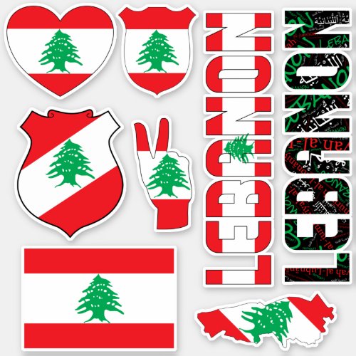 Amazing Lebanon Shapes National Symbols Sticker
