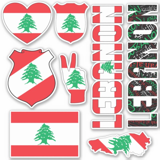 Amazing Lebanon Shapes National Symbols Sticker (Front)