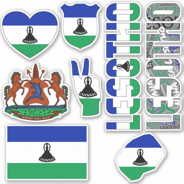 Amazing Lesotho Shapes National Symbols Sticker (Front)