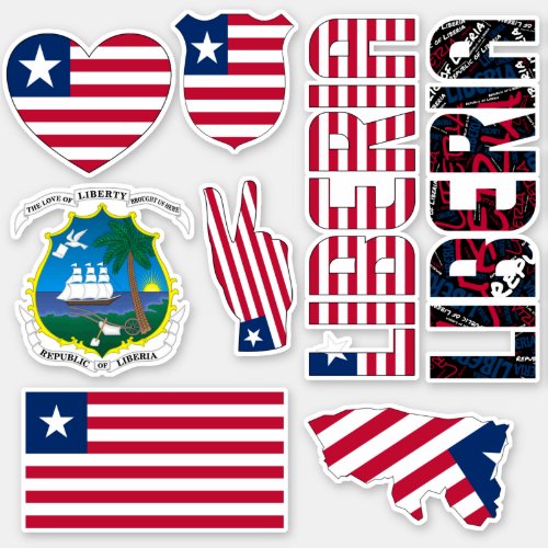 Amazing Liberia Shapes National Symbols Sticker