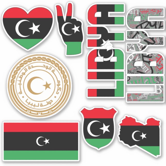 Amazing Libya Shapes National Symbols Sticker (Front)