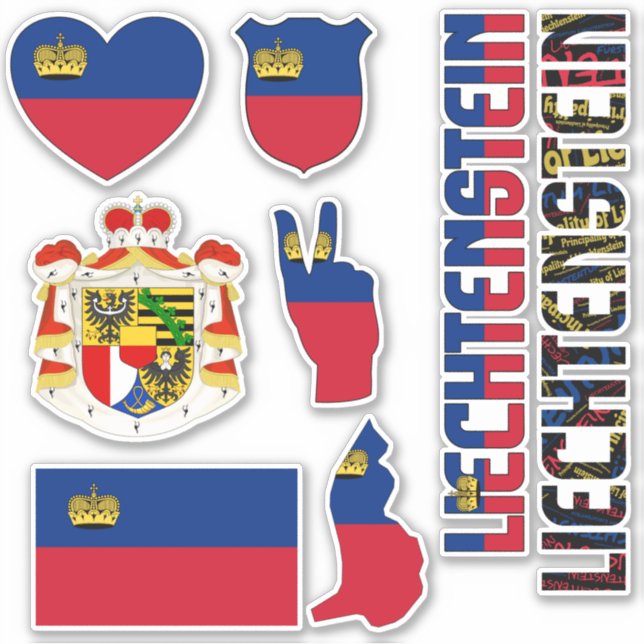 Amazing Liechtenstein Shapes National Symbols Sticker (Front)