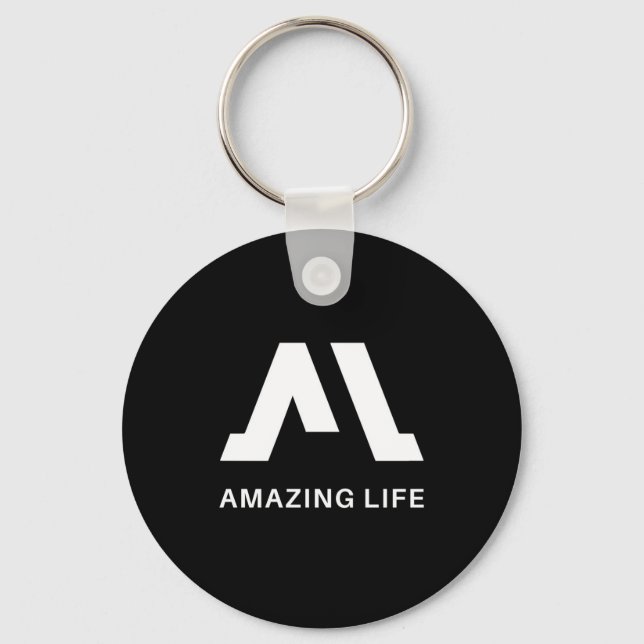 Amazing Life Monochrome A Logo Keychain (Front)