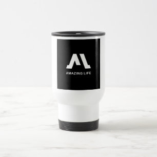 Amazing Life Monochrome A Logo Travel Mug