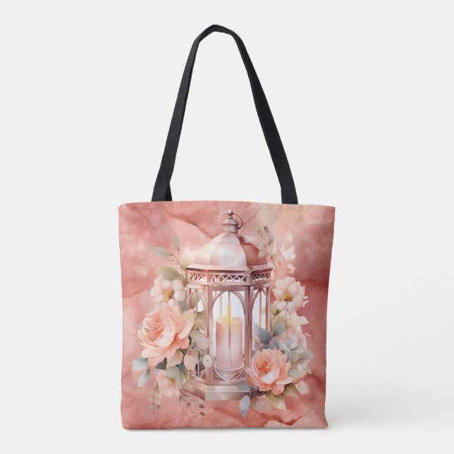 Amazing Light To My Path Rose Marble Shoulder Tote Bag (Back)