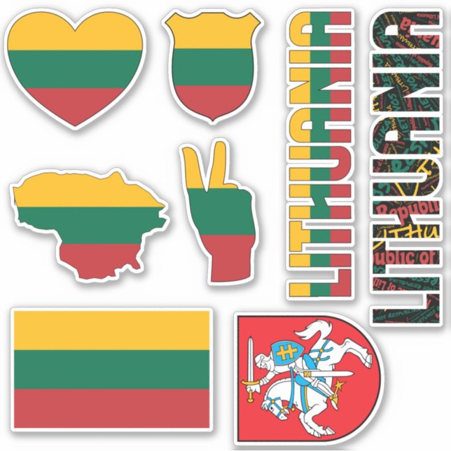 Amazing Lithuania Shapes National Symbols Sticker (Front)