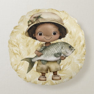 Amazing Loaves and Fishes Round Throw Pillow