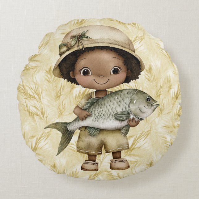 Amazing Loaves and Fishes  Round Throw Pillow (Front)