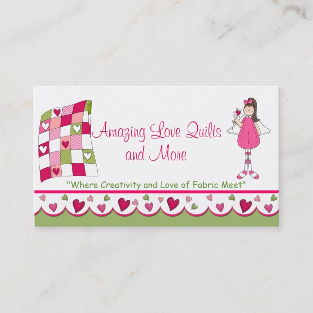 Amazing Love Quilt Custom Business Card (Front)
