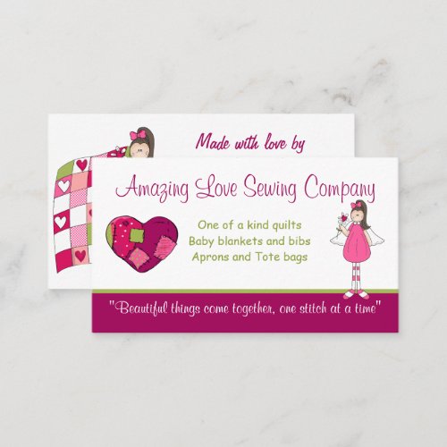 Amazing Love Sewing Company b Custom Business Card