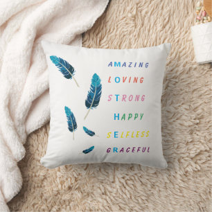 Amazing Loving Strong Happy Mother Feathers Throw Pillow
