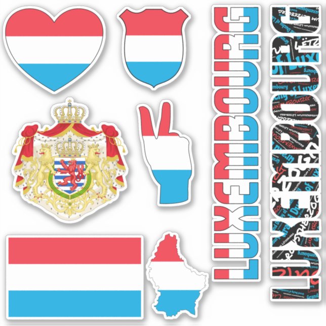 Amazing Luxembourg Shapes National Symbols Sticker (Front)