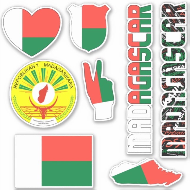 Amazing Madagascar Shapes National Symbols Sticker (Front)