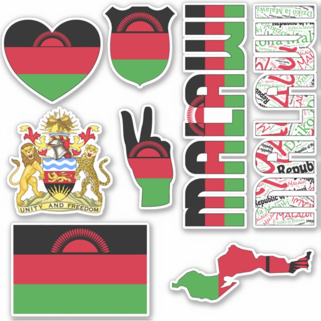 Amazing Malawi Shapes National Symbols Sticker (Front)