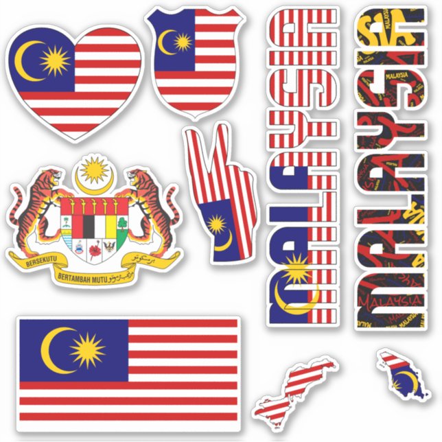 Amazing Malaysia Shapes National Symbols Sticker (Front)