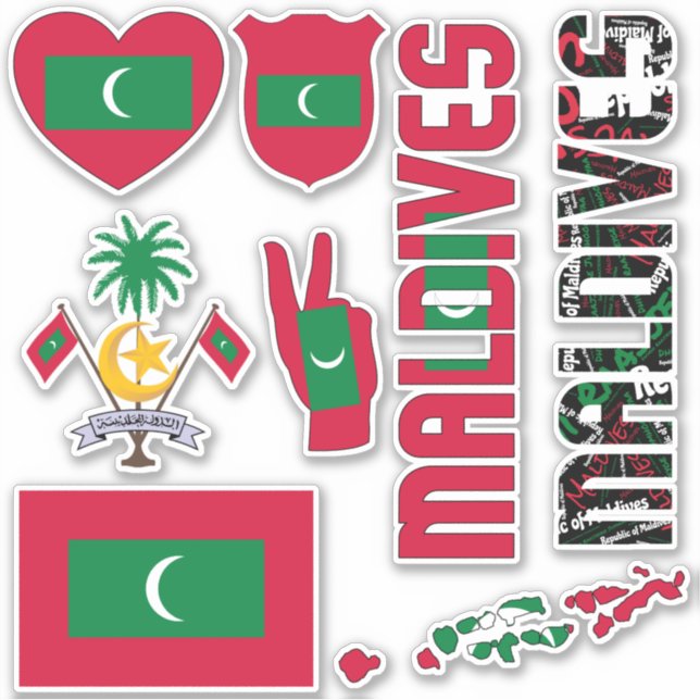 Amazing Maldives Shapes National Symbols Sticker (Front)