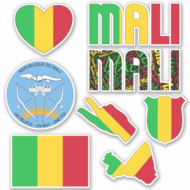 Amazing Mali Shapes National Symbols Sticker (Front)