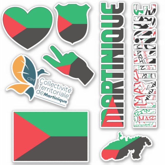 Amazing Martinique Shapes National Symbols Sticker (Front)