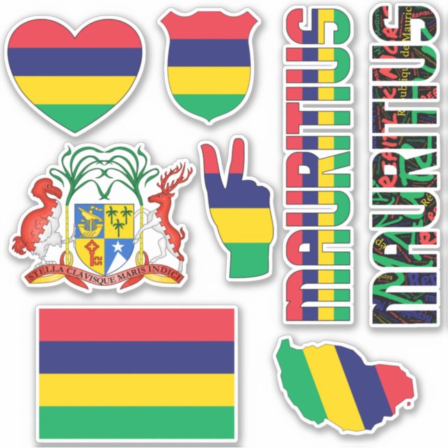 Amazing Mauritius Shapes National Symbols Sticker (Front)